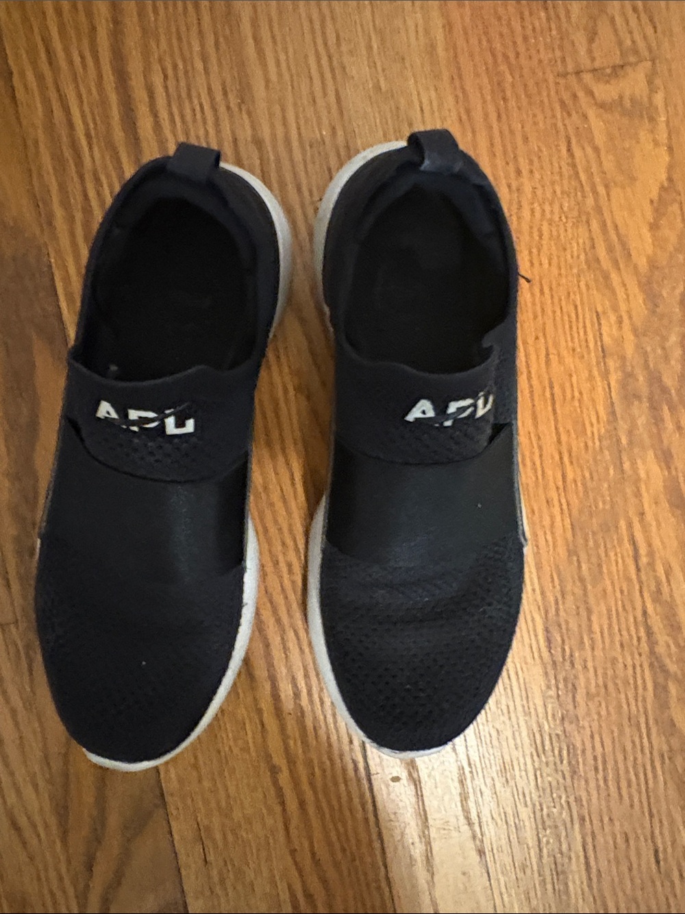 APLSlip-On Athletic Sneakers in Black and White tech loom bliss